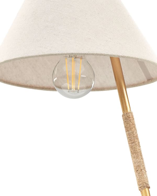 Skrivebordslampe guld stofskærm metal stående lampe belysning til flad stue