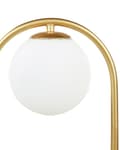 Miniatyrbillede 6 af 9: Skrivebordslampe guld glasskærm rund metal stående lampe belysning til flad stue