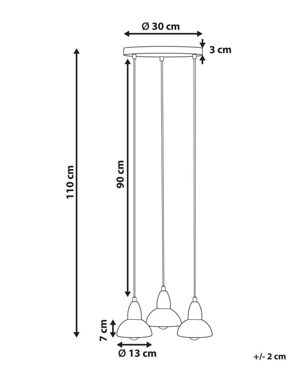 Klyngependel Messing Jern ø 13 cm 3 Lyskilder Industriel Design Spisebordspendel til Køkken Metallampe Design Hængelampe til Spisebord