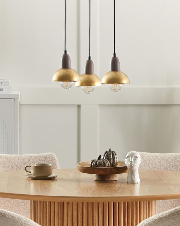 Klyngependel Messing Jern ø 13 cm 3 Lyskilder Industriel Design Spisebordspendel til Køkken Metallampe Design Hængelampe til Spisebord