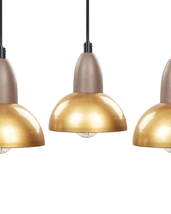 Klyngependel Messing Jern ø 13 cm 3 Lyskilder Industriel Design Spisebordspendel til Køkken Metallampe Design Hængelampe til Spisebord