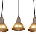 Miniatyrbillede 6 af 9: Klyngependel Messing Jern ø 13 cm 3 Lyskilder Industriel Design Spisebordspendel til Køkken Metallampe Design Hængelampe til Spisebord