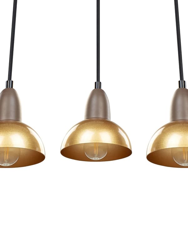 Klyngependel Messing Jern ø 13 cm 3 Lyskilder Industriel Design Spisebordspendel til Køkken Metallampe Design Hængelampe til Spisebord