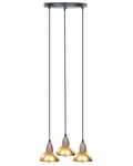 Miniatyrbillede 1 af 9: Klyngependel Messing Jern ø 13 cm 3 Lyskilder Industriel Design Spisebordspendel til Køkken Metallampe Design Hængelampe til Spisebord