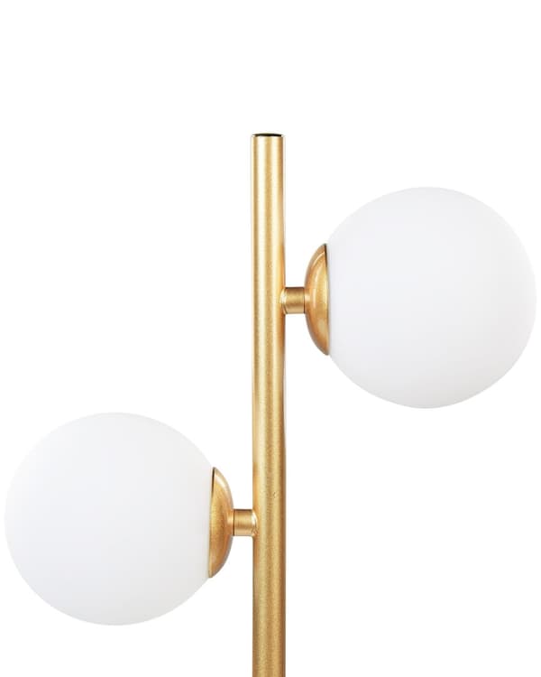 Skrivebordslampe guld glasskærme rund metal stående lampe belysning til flad stue