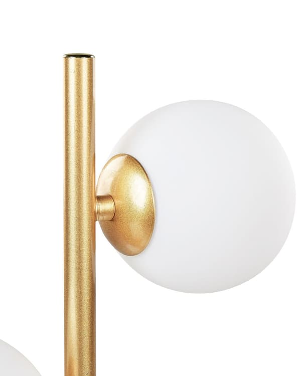 Skrivebordslampe guld glasskærme rund metal stående lampe belysning til flad stue