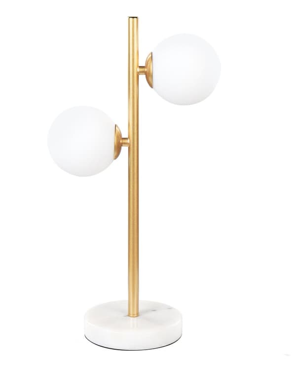 Skrivebordslampe guld glasskærme rund metal stående lampe belysning til flad stue