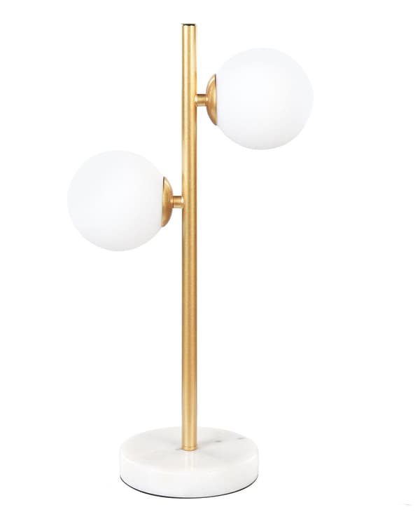 Skrivebordslampe guld glasskærme rund metal stående lampe belysning til flad stue