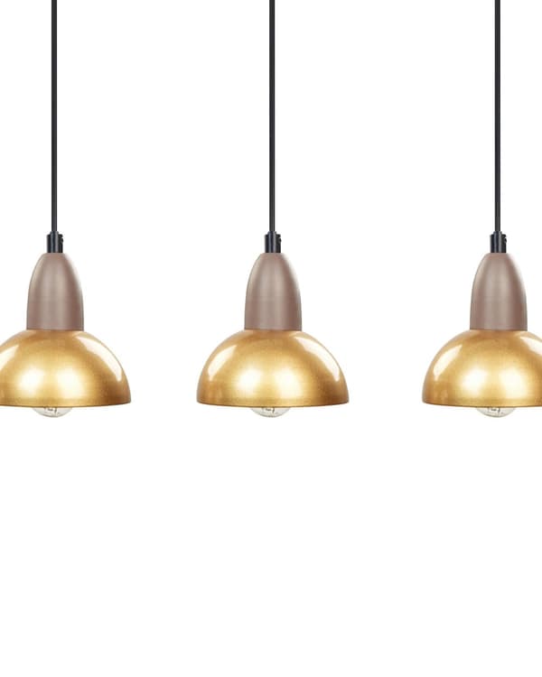 Langbordspendel Messing Jern ø 13 cm 4 Lyskilder Industriel Design Spisebordspendel til Køkken Metallampe Design Hængelampe til Spisebord