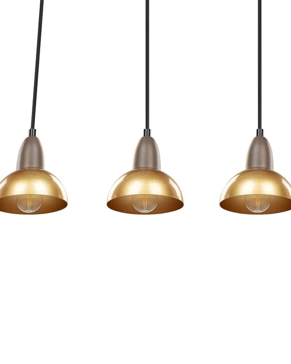 Langbordspendel Messing Jern ø 13 cm 4 Lyskilder Industriel Design Spisebordspendel til Køkken Metallampe Design Hængelampe til Spisebord