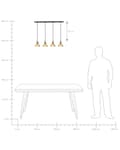 Miniatyrbillede 9 af 9: Langbordspendel Messing Jern ø 13 cm 4 Lyskilder Industriel Design Spisebordspendel til Køkken Metallampe Design Hængelampe til Spisebord
