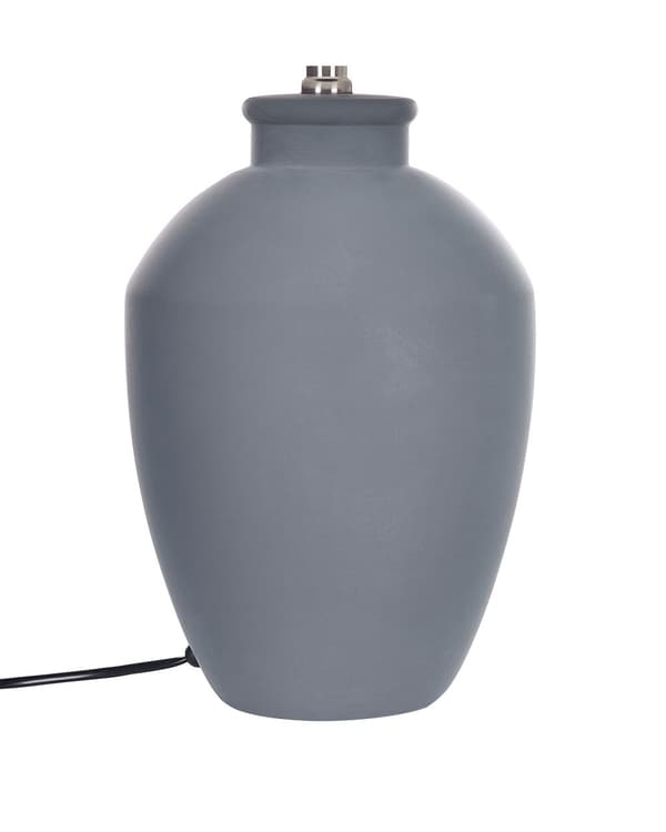 Pöytävalaisin harmaa 55 cm keraaminen pellava sylinterivarjostin hajavalo minimalistinen