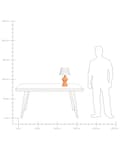 Miniatyrbillede 9 af 9: Bordlampe Orange keramikfod Tromleformet hørskærm Minimalistisk design