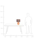 Miniatyrbillede 9 af 9: Bordlampe Orange keramikfod Tromleformet hørskærm Minimalistisk design
