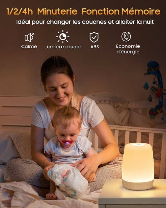 Nattlampa för barn - DÄCK LED Nattlampa med varmt ljus - 256 RGB färger som ändras - Timer - Vuxen/barnpresent