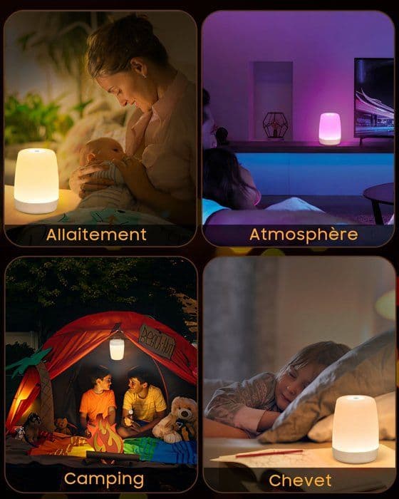 Nattlampa för barn - DÄCK LED Nattlampa med varmt ljus - 256 RGB färger som ändras - Timer - Vuxen/barnpresent