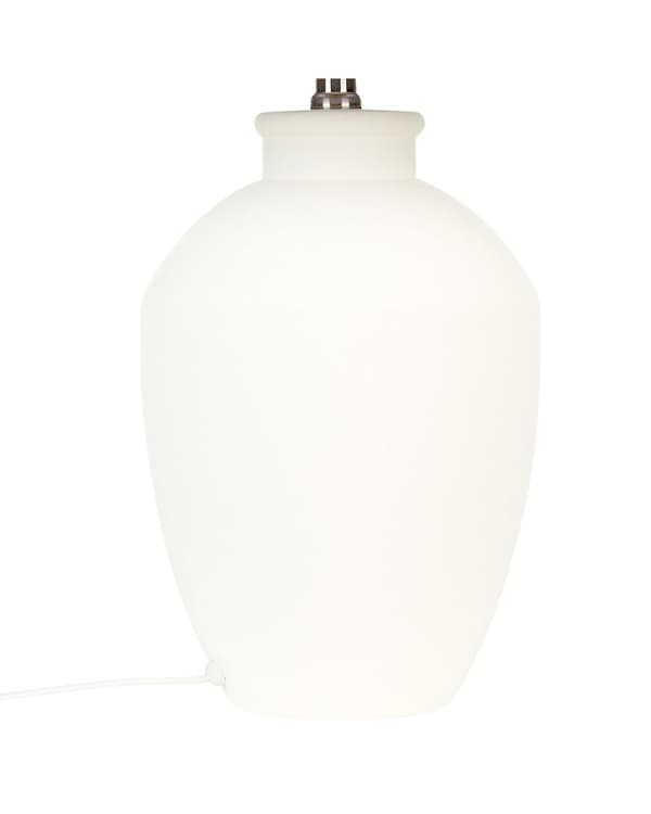 Bordlampe Hvit Keramikk Lampeskjerm i lin Minimalistisk design Belysning Dekorativ Nattlampe