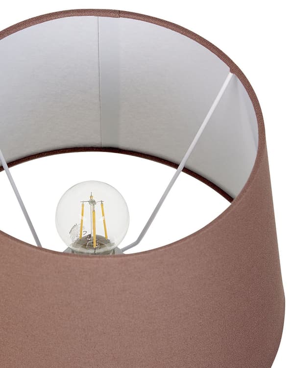 Bordlampe Hvit Keramikk Lampeskjerm i lin Minimalistisk design Belysning Dekorativ Nattlampe
