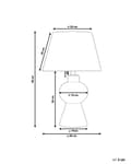 Miniatyrbilde 3 av 9: Bordlampe Grå Keramikk Lampeskjerm i lin Minimalistisk design Belysning Dekorativ Nattlampe