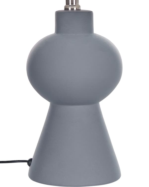Bordlampe Grå Keramikk Lampeskjerm i lin Minimalistisk design Belysning Dekorativ Nattlampe