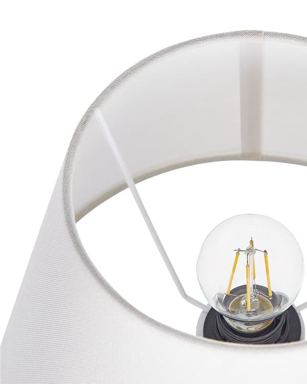 Bordlampe Grå Keramikk Lampeskjerm i lin Minimalistisk design Belysning Dekorativ Nattlampe