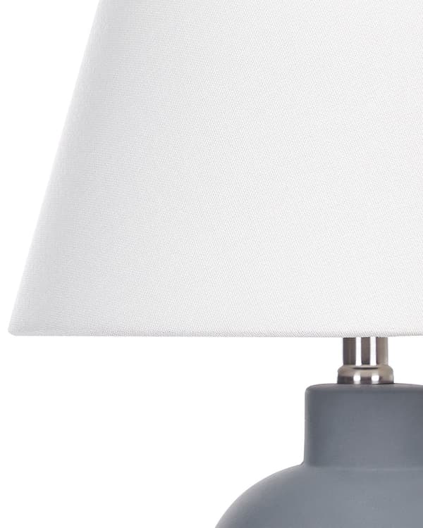 Bordlampe Grå Keramikk Lampeskjerm i lin Minimalistisk design Belysning Dekorativ Nattlampe