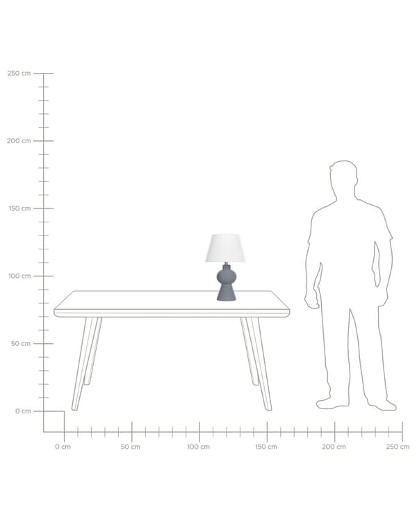 Bordlampe Grå Keramikk Lampeskjerm i lin Minimalistisk design Belysning Dekorativ Nattlampe