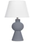 Miniatyrbilde 1 av 9: Bordlampe Grå Keramikk Lampeskjerm i lin Minimalistisk design Belysning Dekorativ Nattlampe