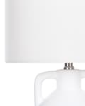 Miniatyrbilde 7 av 10: Bordlampe Hvit Keramikk Lampeskjerm i lin Minimalistisk design Belysning Dekorativ Nattlampe
