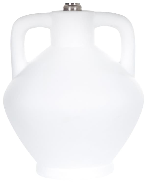 Bordlampe Hvit Keramikk Lampeskjerm i lin Minimalistisk design Belysning Dekorativ Nattlampe