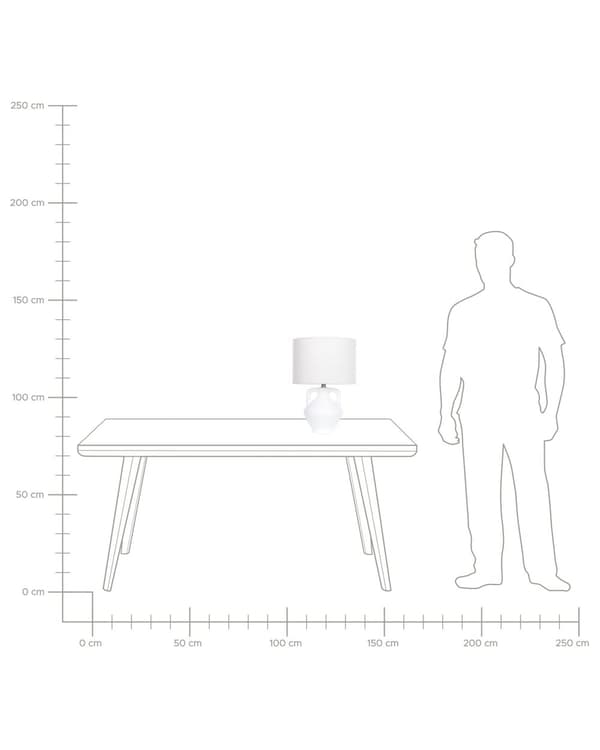 Bordlampe Hvit Keramikk Lampeskjerm i lin Minimalistisk design Belysning Dekorativ Nattlampe
