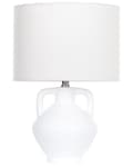 Miniatyrbilde 1 av 10: Bordlampe Hvit Keramikk Lampeskjerm i lin Minimalistisk design Belysning Dekorativ Nattlampe