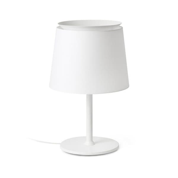 Faro SAVOY - Vit rund konisk bordslampa, E27