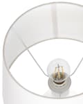 Miniatyrbillede 7 af 9: Bordlampe Hvid keramikfod Linnedskærm 53 cm Stoftromle Sengekant Stue Soveværelse Belysning Traditionel