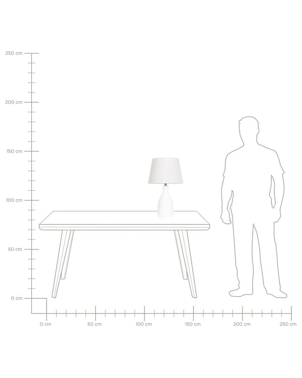 Bordlampe Hvid keramikfod Linnedskærm 53 cm Stoftromle Sengekant Stue Soveværelse Belysning Traditionel