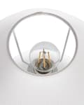 Miniatyrbillede 7 af 9: Bordlampe Hvid Keramik 41 cm Dekorativ Natbordslampe med Stof Lampeskærm Stue Soveværelse Tilbehør Indretning