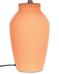 Miniatyrbillede 6 af 9: Bordlampe Orange keramikfod Linnedskærm 52 cm Stoftromle Sort Sengekant Stue Soveværelse Belysning Traditionel