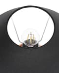 Miniatyrbillede 7 af 9: Bordlampe Orange keramikfod Linnedskærm 52 cm Stoftromle Sort Sengekant Stue Soveværelse Belysning Traditionel