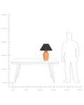 Miniatyrbillede 9 af 9: Bordlampe Orange keramikfod Linnedskærm 52 cm Stoftromle Sort Sengekant Stue Soveværelse Belysning Traditionel
