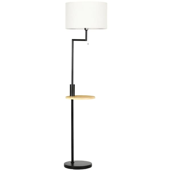 Rootz Golvlampa Inklusive hylla - Bordslampor - Kedjelyft - E 27 - 40 W - Bambu - Natur + Svart - 40L x 40W x 168H cm