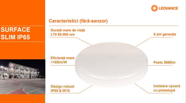 SF SLIM SQ 350 P 35W 840 IP65 EUE LEDV "000004099854103056" (timbru verde 4.00 lei)
