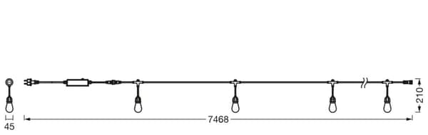 Ledvance SMART+ WiFi Outdoor String LED Lights RGBW Svart