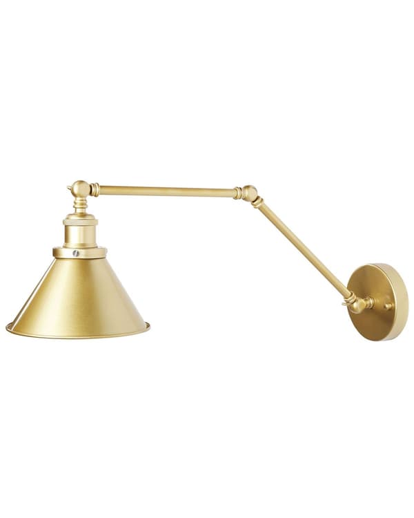 Uppsättning med 2 Vägglampor Guld Metall Justerbar Arm Industriell Modern Stil Vardagsrum Hall