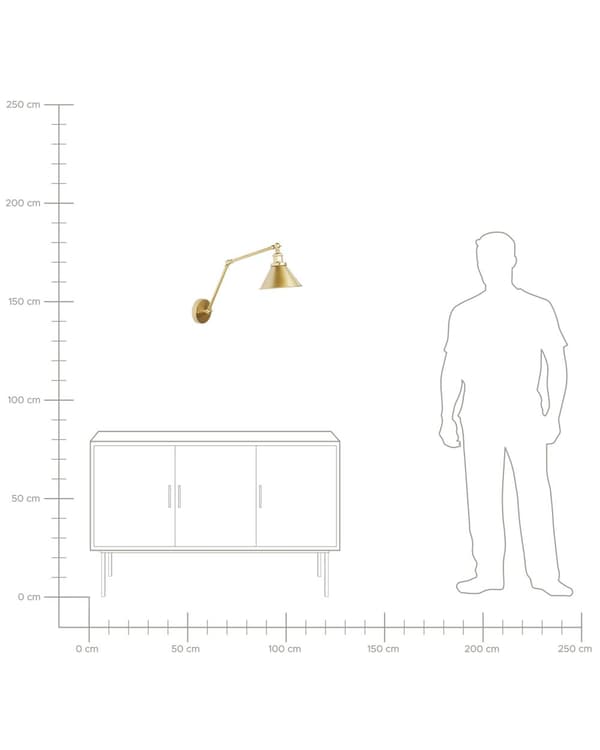 Uppsättning med 2 Vägglampor Guld Metall Justerbar Arm Industriell Modern Stil Vardagsrum Hall