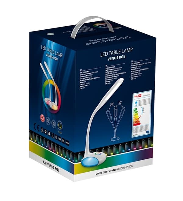 Activejet LED skrivebordslampe VENUS med RGB base