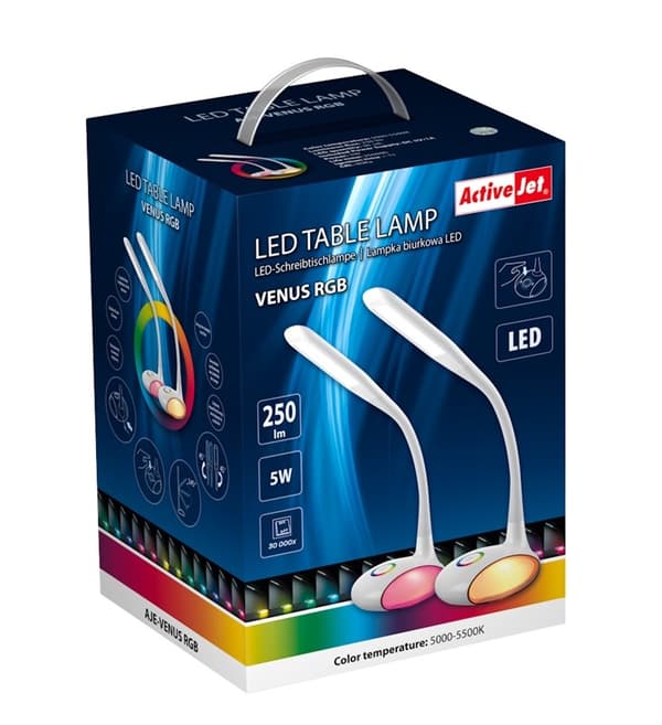 Activejet LED skrivebordslampe VENUS med RGB base