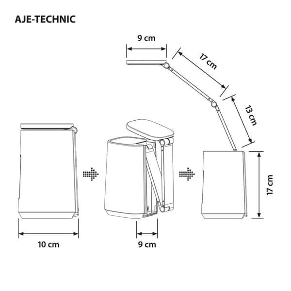 Activejet AJE-TECHNIC LED skrivebordslampe med display hvid