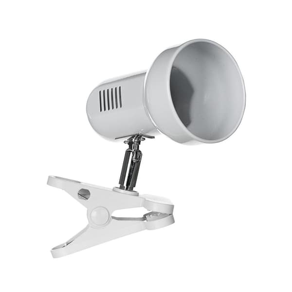 Activejet Clip-on skrivebordslampe, hvid, metal, E27 gevind