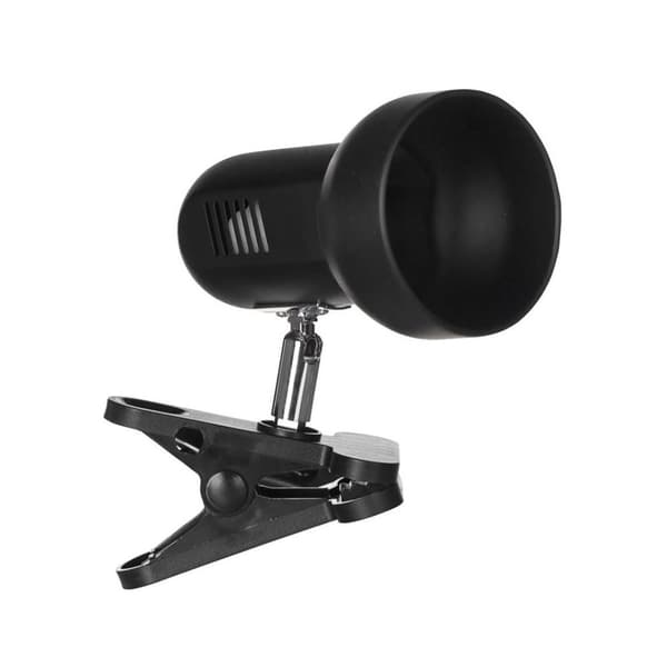 Activejet Clip-on skrivebordslampe, sort, metal, E27 gevind
