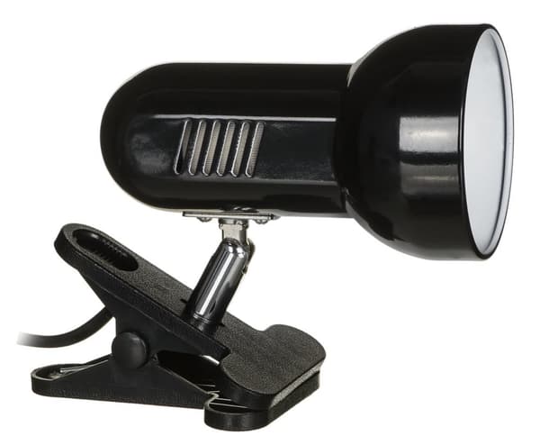 Activejet Clip-on skrivebordslampe, sort, metal, E27 gevind Sort